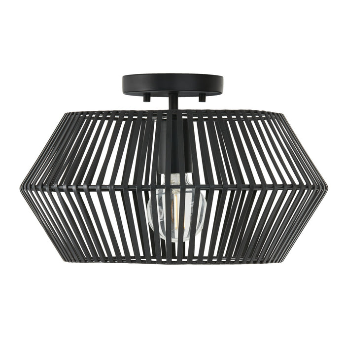 Kaiya 1-Light Semi-Flush Mount in Matte Black - Lamps Expo