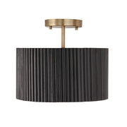 Donovan 1-Light Semi-Flush Mount in Black Stain and Matte Brass - Lamps Expo