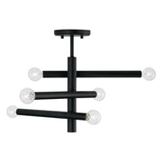 Zane 6-Light Semi-Flush Mount in Matte Black - Lamps Expo
