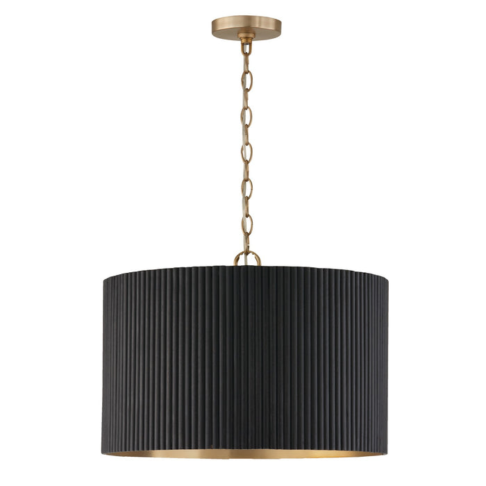 Donovan 4-Light Pendant in Black Stain and Matte Brass - Lamps Expo