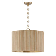 Donovan 4-Light Pendant in White Wash and Matte Brass - Lamps Expo