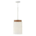 Liam 1-Light Pendant in Light Wood and White - Lamps Expo