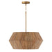 Nadeau 4-Light Pendant in Light Wood and Patinaed Brass - Lamps Expo