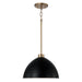 Ross 1-Light Pendant in Aged Brass and Black - Lamps Expo