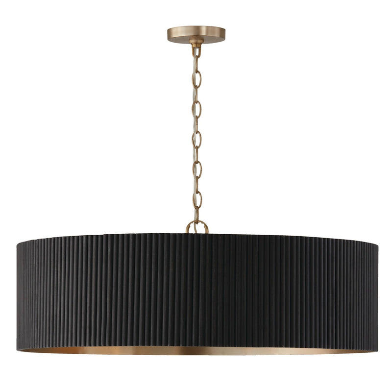 Donovan 4-Light Chandelier in Black Stain and Matte Brass - Lamps Expo