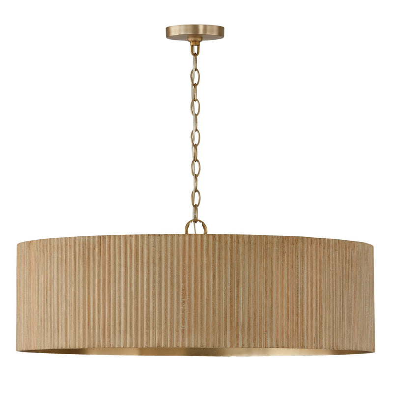 Donovan 4-Light Chandelier in White Wash and Matte Brass - Lamps Expo