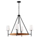 Jonah 4-Light Chandelier in Light Wood and Matte Black - Lamps Expo