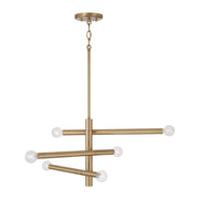 Zane 6-Light Chandelier in Aged Brass - Lamps Expo