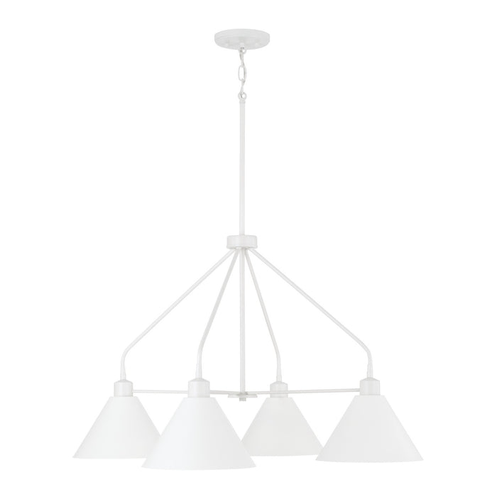 Alden 4-Light Chandelier in Matte White - Lamps Expo