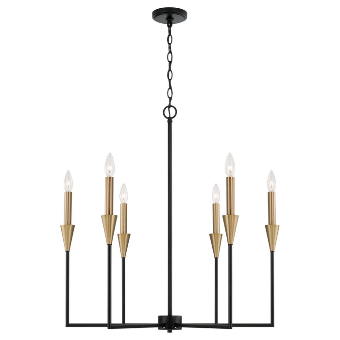 Avant 6-Light Chandelier in Aged Brass and Black - Lamps Expo