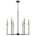 Avant 6-Light Chandelier in Aged Brass and Black - Lamps Expo