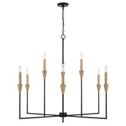 Avant 9-Light Chandelier in Aged Brass and Black - Lamps Expo