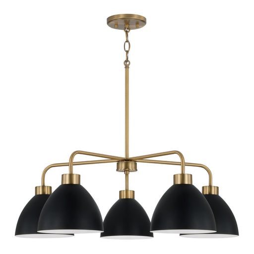 Ross 5-Light Chandelier in Aged Brass and Black - Lamps Expo