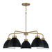Ross 5-Light Chandelier in Aged Brass and Black - Lamps Expo