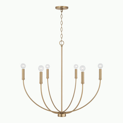 Ansley 6-Light Chandelier in Aged Brass - Lamps Expo