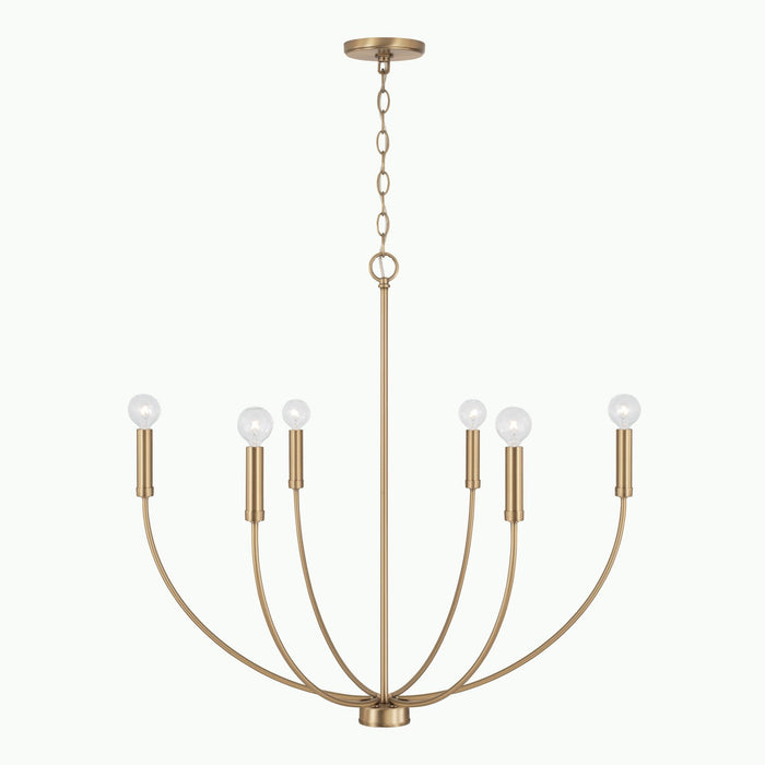 Ansley 6-Light Chandelier in Aged Brass - Lamps Expo