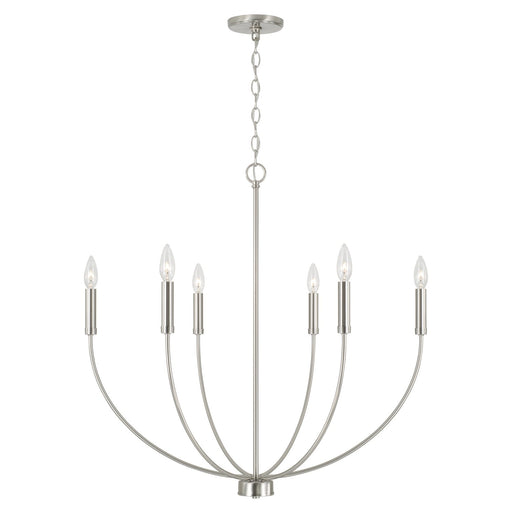 Ansley 6-Light Chandelier in Brushed Nickel - Lamps Expo