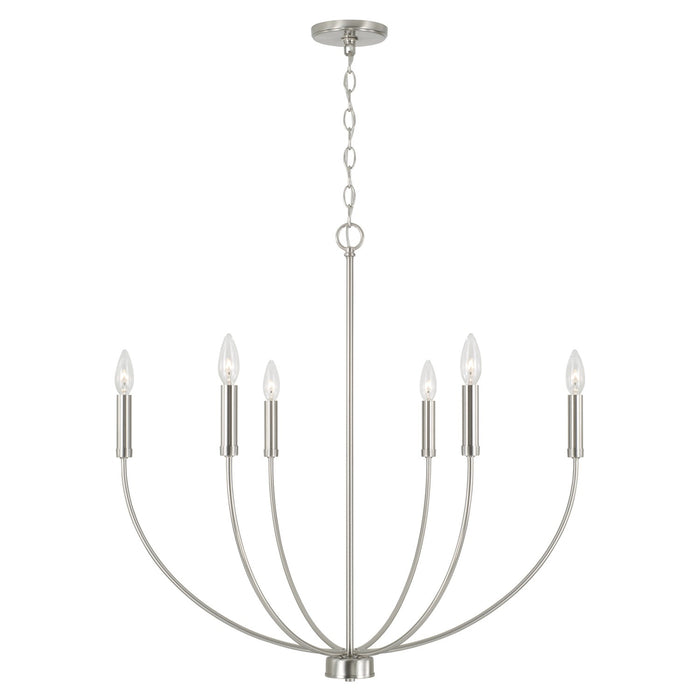 Ansley 6-Light Chandelier in Brushed Nickel - Lamps Expo