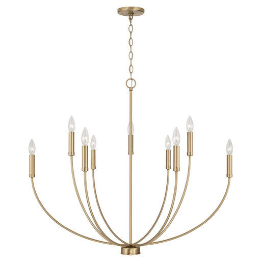 Ansley 9-Light Chandelier in Aged Brass - Lamps Expo