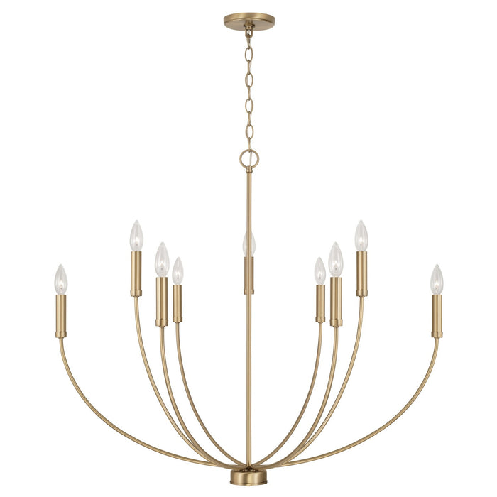 Ansley 9-Light Chandelier in Aged Brass - Lamps Expo