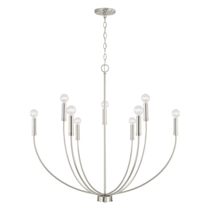 Ansley 9-Light Chandelier in Brushed Nickel - Lamps Expo