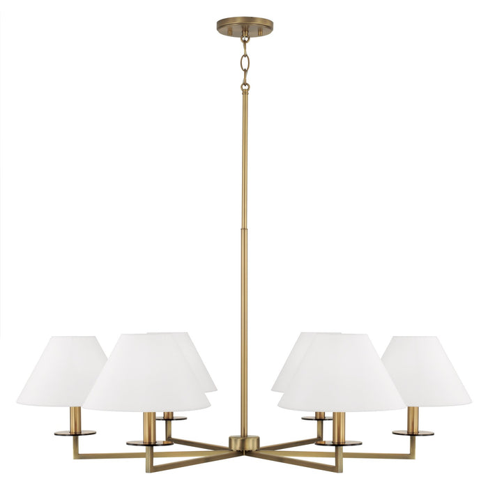 Gilda 6-Light Chandelier in Aged Brass - Lamps Expo