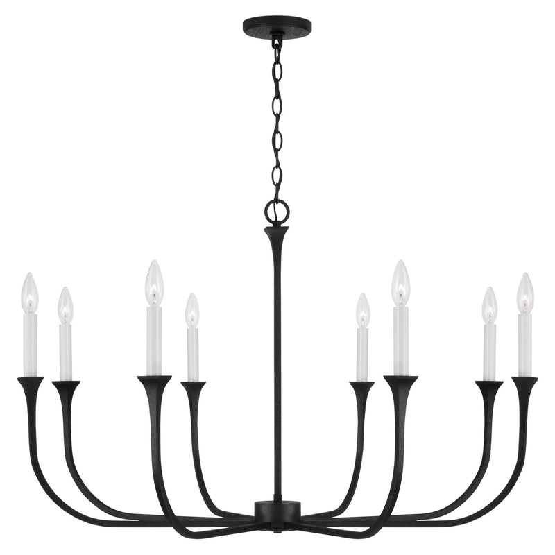 Decklan 8-Light Chandelier in Black Iron - Lamps Expo