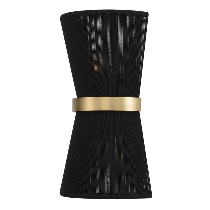 Cecilia 2-Light Wall Sconce in Black Rope and Patinaed Brass - Lamps Expo