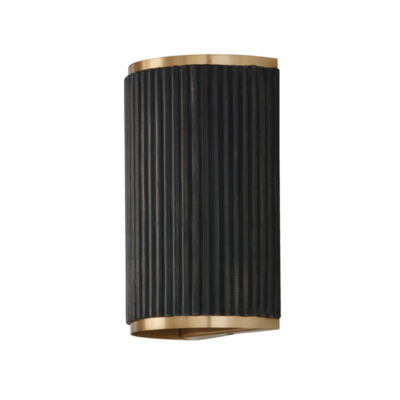 Donovan 2-Light Wall Sconce in Black Stain and Matte Brass - Lamps Expo