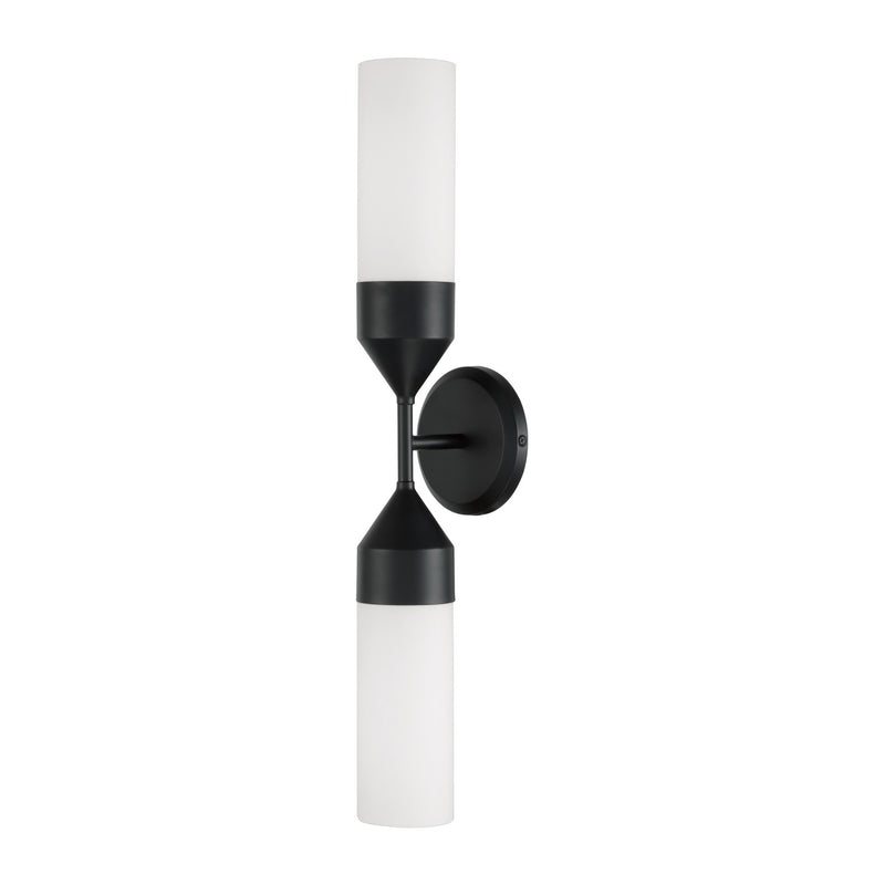 Devon 2-Light Wall Sconce in Matte Black - Lamps Expo