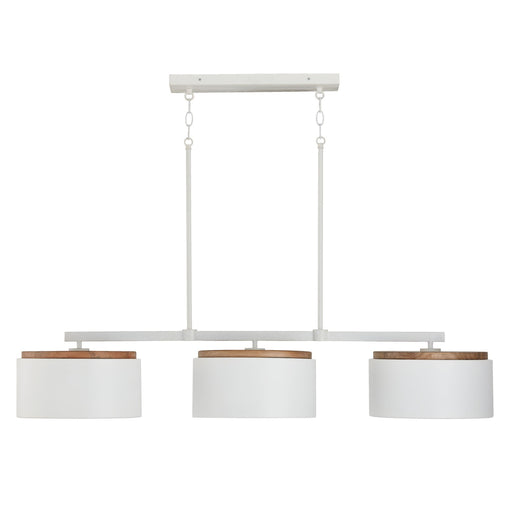 Liam 3-Light Island Pendant in Light Wood and White - Lamps Expo