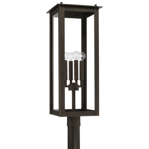 Hunt 4-Light Outdoor Post-Lantern in Oiled Bronze - Lamps Expo