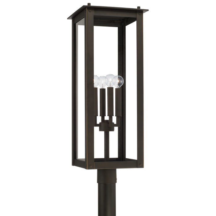 Hunt 4-Light Outdoor Post-Lantern in Oiled Bronze - Lamps Expo