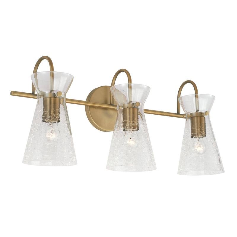 Mila 3-Light Bath Vanity Light in Aged Brass