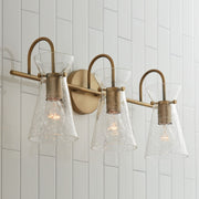 Mila 3-Light Bath Vanity Light in Aged Brass