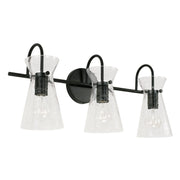 Mila 3-Light Bath Vanity Light in Matte Black