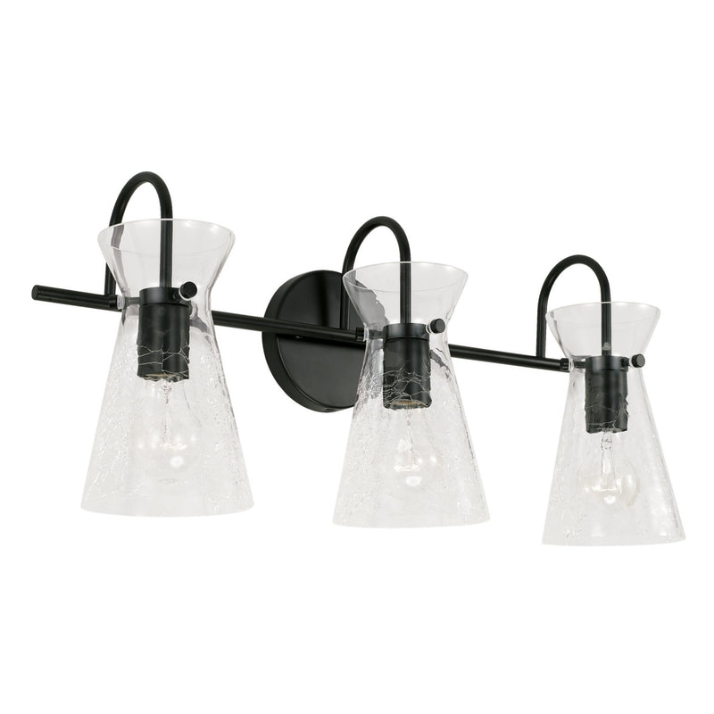 Mila 3-Light Bath Vanity Light in Matte Black