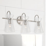 Mila 3-Light Bath Vanity Light in Polished Nickel