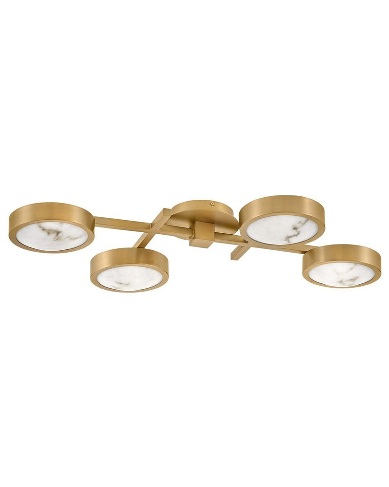 Cava 30" LED Semi-Flush Mount in Lacquered Brass