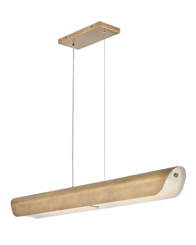Arco 46" LED Linear Pendant in Heritage Brass