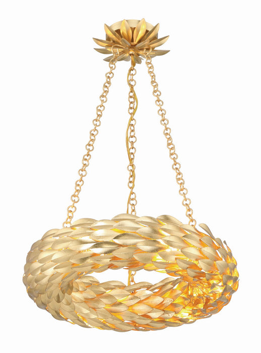 Broche LED Chandelier in Antique Gold - Lamps Expo