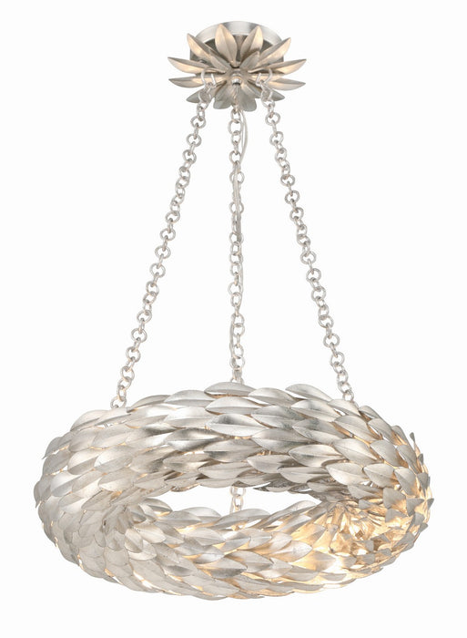 Broche LED Chandelier in Antique Silver - Lamps Expo