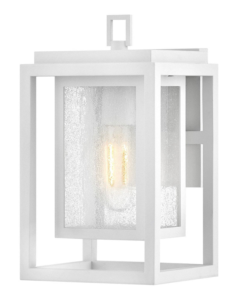 Republic Small Outdoor Wall Lantern in Textured White