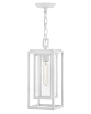 Republic Medium Outdoor Hanging Lantern in Textured White