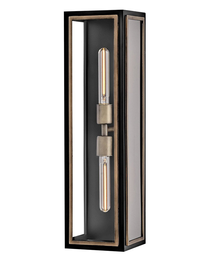 Shaw 2-Light Large Outdoor Wall Lantern in Black