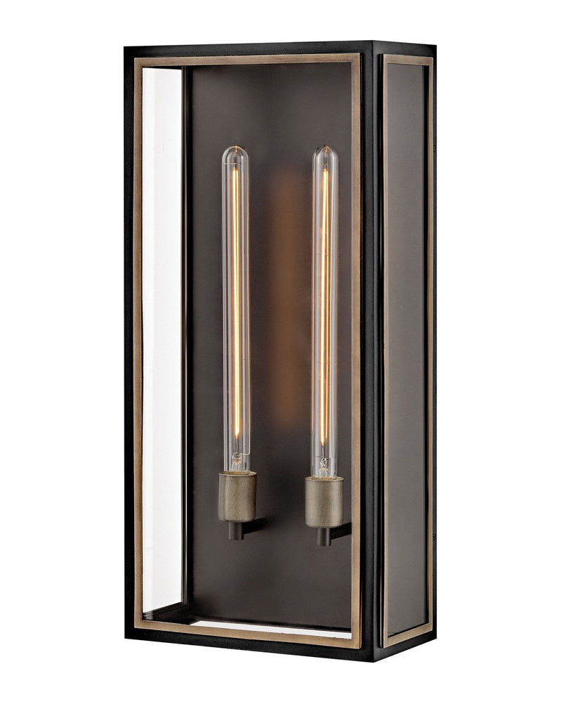 Shaw 2-Light 12" Wide Outdoor Wall Lantern in Black