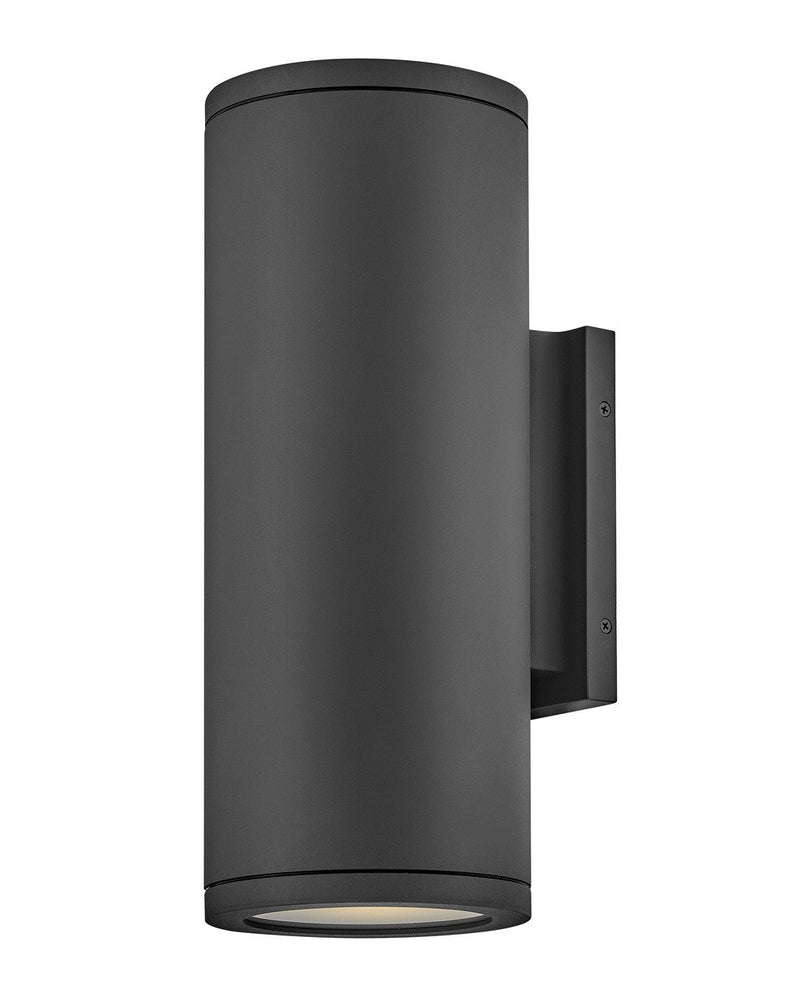 Silo 2-Light 16" Outdoor Wall Lantern in Black