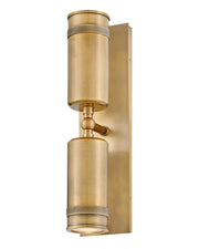 Pratt 2-Light Outdoor Wall Sconce in Heritage Brass