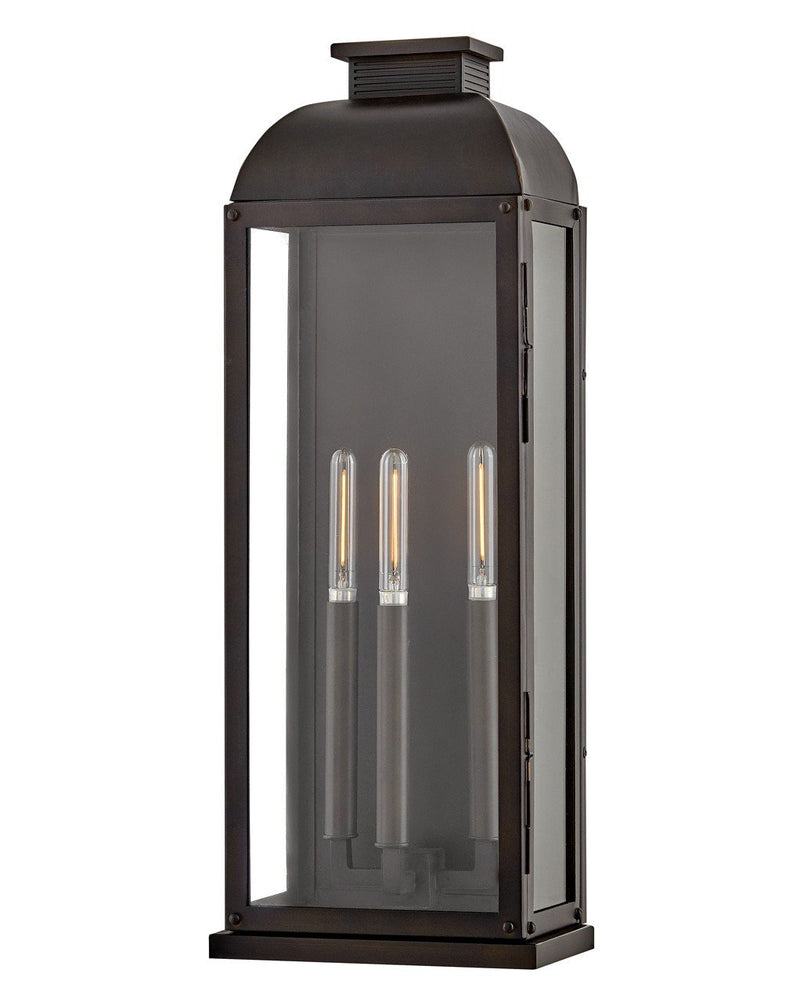 Tiverton 3-Light Large Outdoor Wall Lantern in Dark Oxidized Brass
