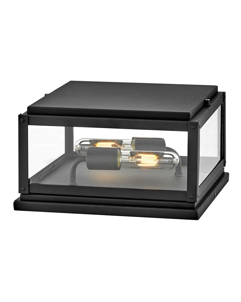 Max Small 2-Light Outdoor Pier Mount Light in Black
